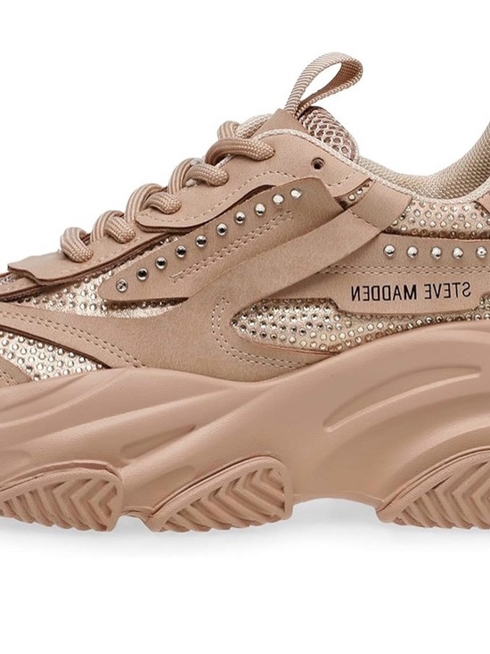 Steve Madden Shoes - Steve Madden Women's Rose Gold Embellished Chunky Sneaker